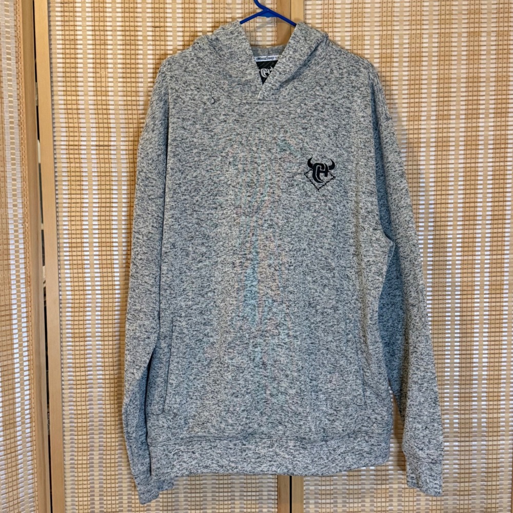 Cowboy Hardware Mens XXL Gray Marl Knit Pullover Hoodie Logo Western Workwear